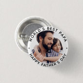 Weltbester Papa Vatertagsfoto Button (Vorne & Hinten)