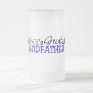 Weltbester Pate-blaues Schwarzes Mattglas Bierglas