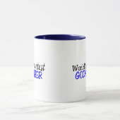 Weltbester Pate-blaues Schwarzes Tasse (Zentrum)