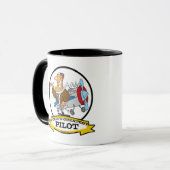 WELTBESTER PILOT II MÄNNER CARTOON TASSE (Vorderseite Links)