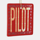Weltbester Pilot Keramikornament (Rechts)