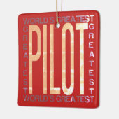 Weltbester Pilot Keramikornament (Links)