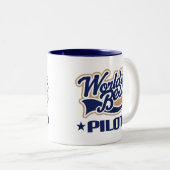 Weltbester Pilot Zweifarbige Tasse (VorderseiteRechts)