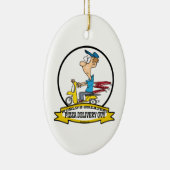 WELTBESTER PIZZA LIEFERER TYP CARTOON KERAMIK ORNAMENT (Rechts)