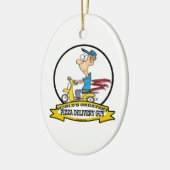 WELTBESTER PIZZA LIEFERER TYP CARTOON KERAMIK ORNAMENT (Links)