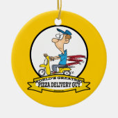WELTBESTER PIZZA LIEFERER TYP CARTOON KERAMIKORNAMENT (Vorne)