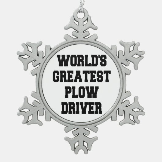 Weltbester Plottreiber Schneeflocken Zinn-Ornament (Vorderseite)