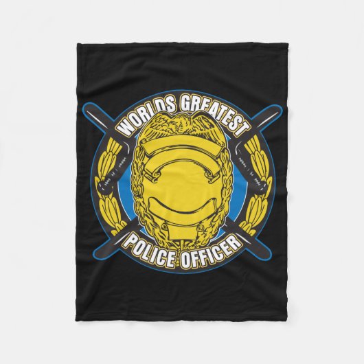 Weltbester Polizei-Offizier Fleecedecke (Vorderseite)