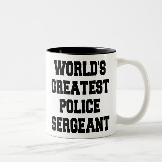 Weltbester Polizeibeamter Zweifarbige Tasse (Rechts)