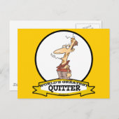 WELTBESTER QUITTER RAUCHER CARTOON POSTKARTE (Vorne/Hinten)