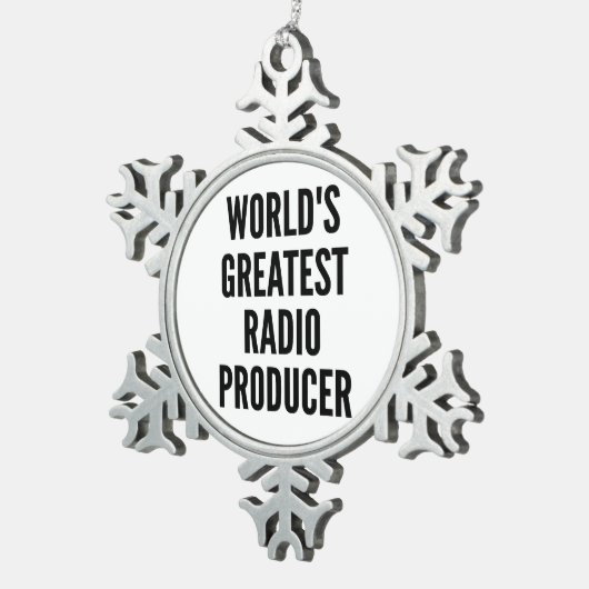 Weltbester Radioproduzent Schneeflocken Zinn-Ornament (Rechts)