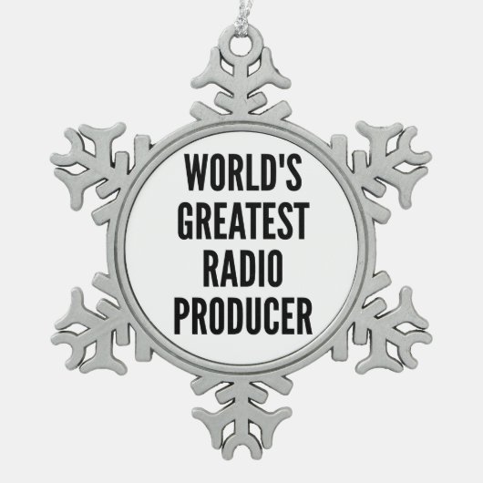 Weltbester Radioproduzent Schneeflocken Zinn-Ornament (Vorderseite)