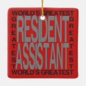 Weltbester Residentassistent Keramikornament (Rückseite)