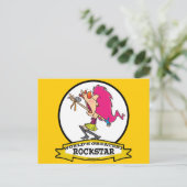 WELTBESTER ROCKSTAR CARTOON POSTKARTE (Stehend Vorderseite)