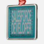 Weltbester Salesforce Entwickler Silbernes Ornament (Links)