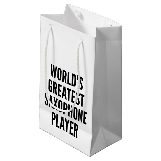 Weltbester Saxophone-Spieler Kleine Geschenktüte (Vorderseite Schrägansicht)