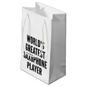 Weltbester Saxophone-Spieler Kleine Geschenktüte (Rückseite Schrägansicht)