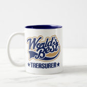 Weltbester Schatzmeister Zweifarbige Tasse (Links)