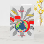 Weltbester Schlagzeuger personalisiert Karte (Gelbe Blume)