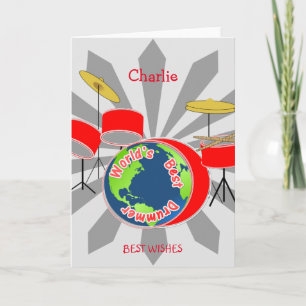 Weltbester Schlagzeuger personalisiert Karte