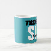 Weltbester SISTER-Individuelle Name AQUAMARIN V01C Kaffeetasse (Mittel)