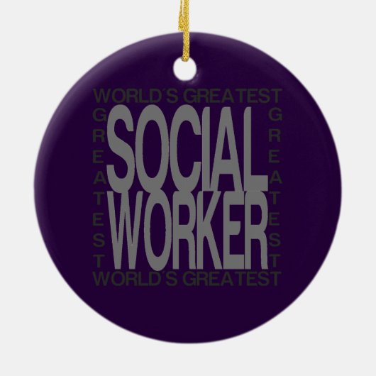 Weltbester Sozialarbeiter Keramik Ornament (Hinten)