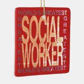 Weltbester Sozialarbeiter Keramikornament (Rechts)