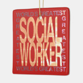 Weltbester Sozialarbeiter Keramikornament (Links)