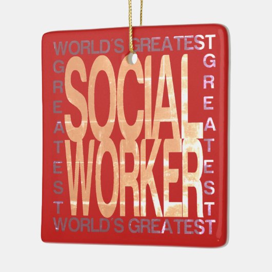 Weltbester Sozialarbeiter Keramikornament (Links)