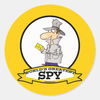 WELTBESTER SPY MEN CARTOON RUNDER AUFKLEBER