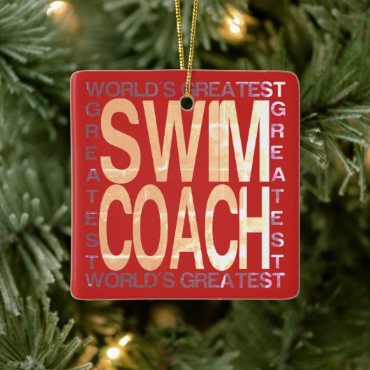 Weltbester Swim Coach Keramikornament (Baum)