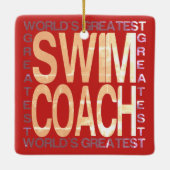 Weltbester Swim Coach Keramikornament (Rückseite)