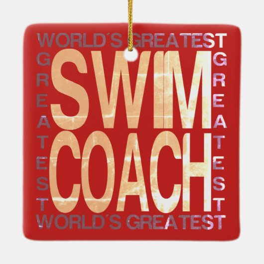 Weltbester Swim Coach Keramikornament (Rückseite)