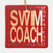 Weltbester Swim Coach Keramikornament (Vorderseite)