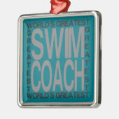 Weltbester Swim-Trainer Silbernes Ornament (Links)