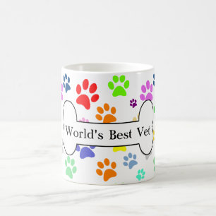 weltbester Tierarzt Bunte Tierpfoten Kaffeetasse