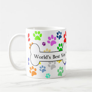 weltbester Tierarzt Colorful Pet Paws Kaffeetasse