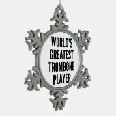 Weltbester Trombone-Player Schneeflocken Zinn-Ornament (Links)