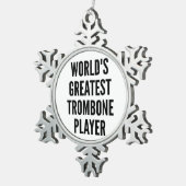 Weltbester Trombone-Player Schneeflocken Zinn-Ornament (Rechts)