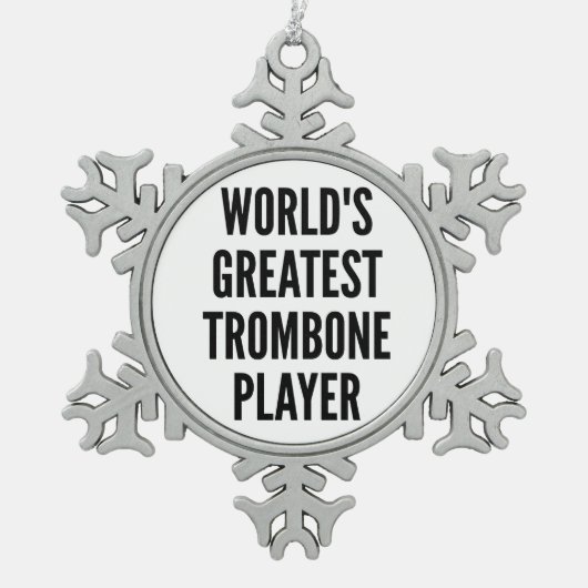 Weltbester Trombone-Player Schneeflocken Zinn-Ornament (Vorderseite)
