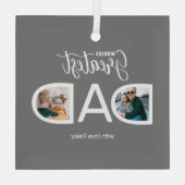 WELTBESTER VATER 2 FOTO ORNAMENT AUS GLAS (Rückseite)