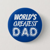 Weltbester Vater Blue Vathers Day Geschenk Vielen  Button (Vorderseite)