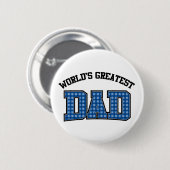 Weltbester Vater-Button Kariert Button (Vorne & Hinten)