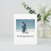 weltbester Vater jemals Foto Name Datum einfache V Postkarte (Stehend Vorderseite)