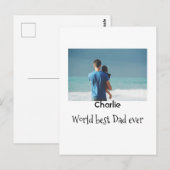 weltbester Vater jemals Foto Name Datum einfache V Postkarte (Vorne/Hinten)