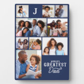 Weltbester Vater Monogram Foto Grid Collage Fotoplatte (Vorderseite)