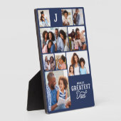 Weltbester Vater Monogram Foto Grid Collage Fotoplatte (Seite)