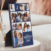 Weltbester Vater Monogram Foto Grid Collage Fotoplatte
