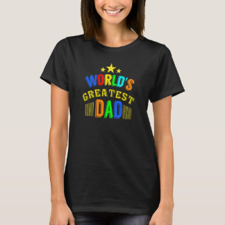Weltbester Vater Niedlicher Regenbogenvathetag T-Shirt