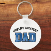 Weltbester Vater Schlüsselanhänger Kariert (Vorderseite)